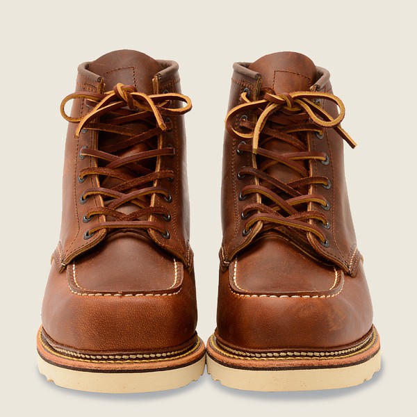 Red Wing Heritage Boots Brown - Mens Classic Moc - 6-inchr Rough & Tough Leather - 9845-DPAIN